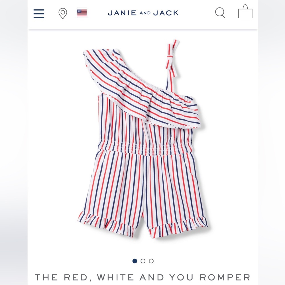 Janie and Jack Red, White and You Romper- never worn